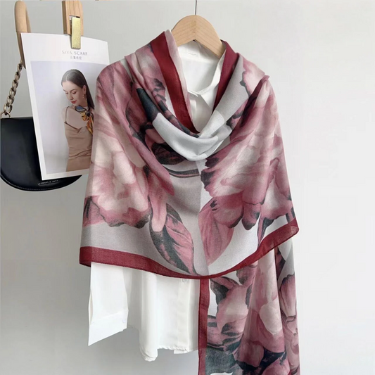 Floral Bloom Printed Viscose Scarf