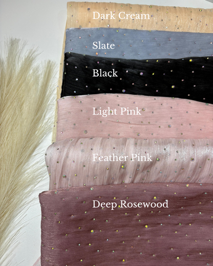 Yusraa Organza Shimmer Dew Drop Rhinestone Hijab