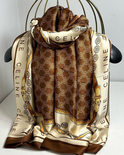 Brand Printed CL Silk Scarf