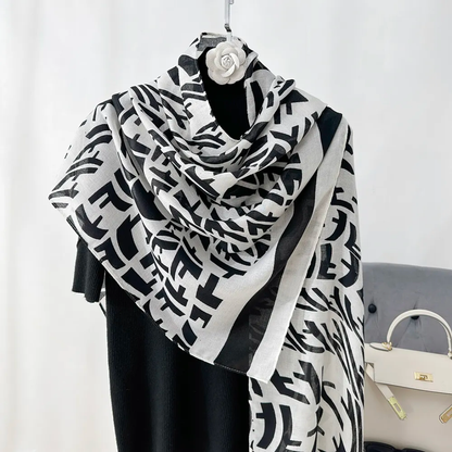 White Cross F Viscose Scarf