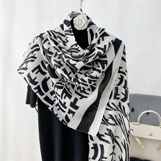 White Cross F Viscose Scarf