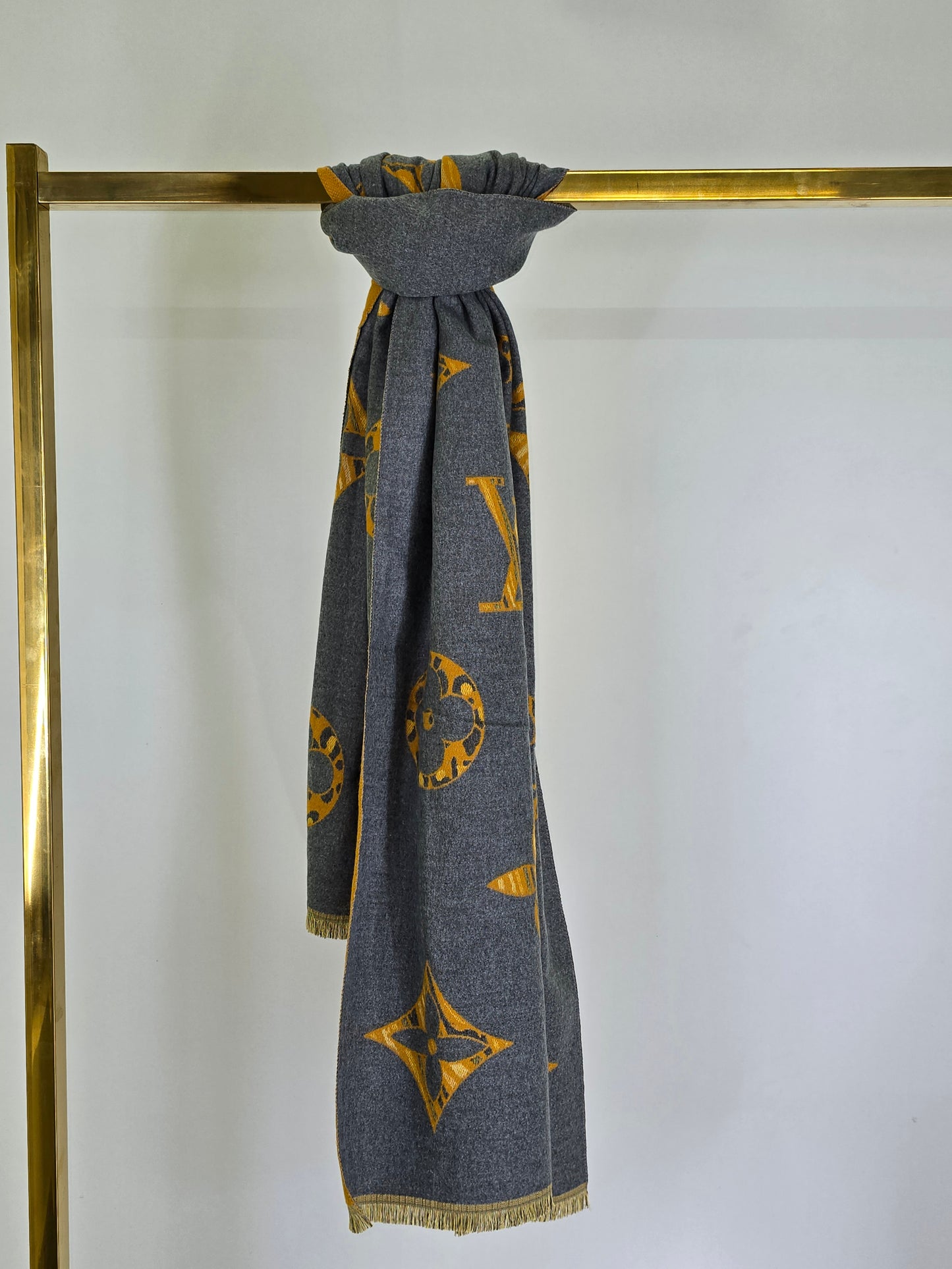 V Gray Brand Printed Winter Shawls