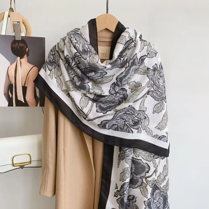 Ruba Rose black Printed Summer Edition 26’ Viscose Scarf