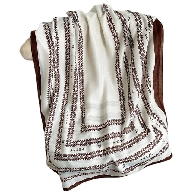 White Scarf Printed Viscose Scarf