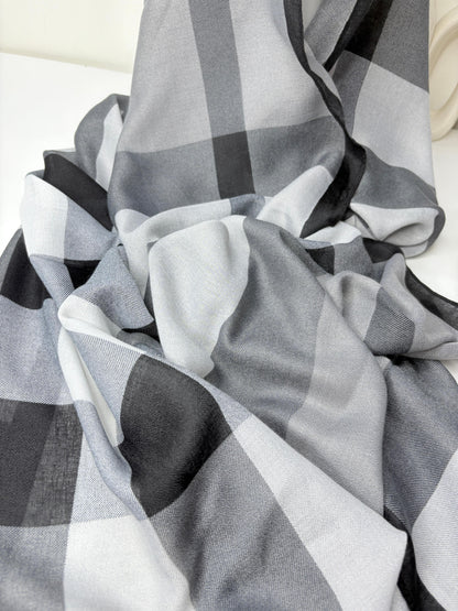 BB Black Printed Viscose Scarf