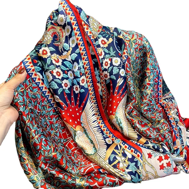 Illustrative Printed Silk Scarf