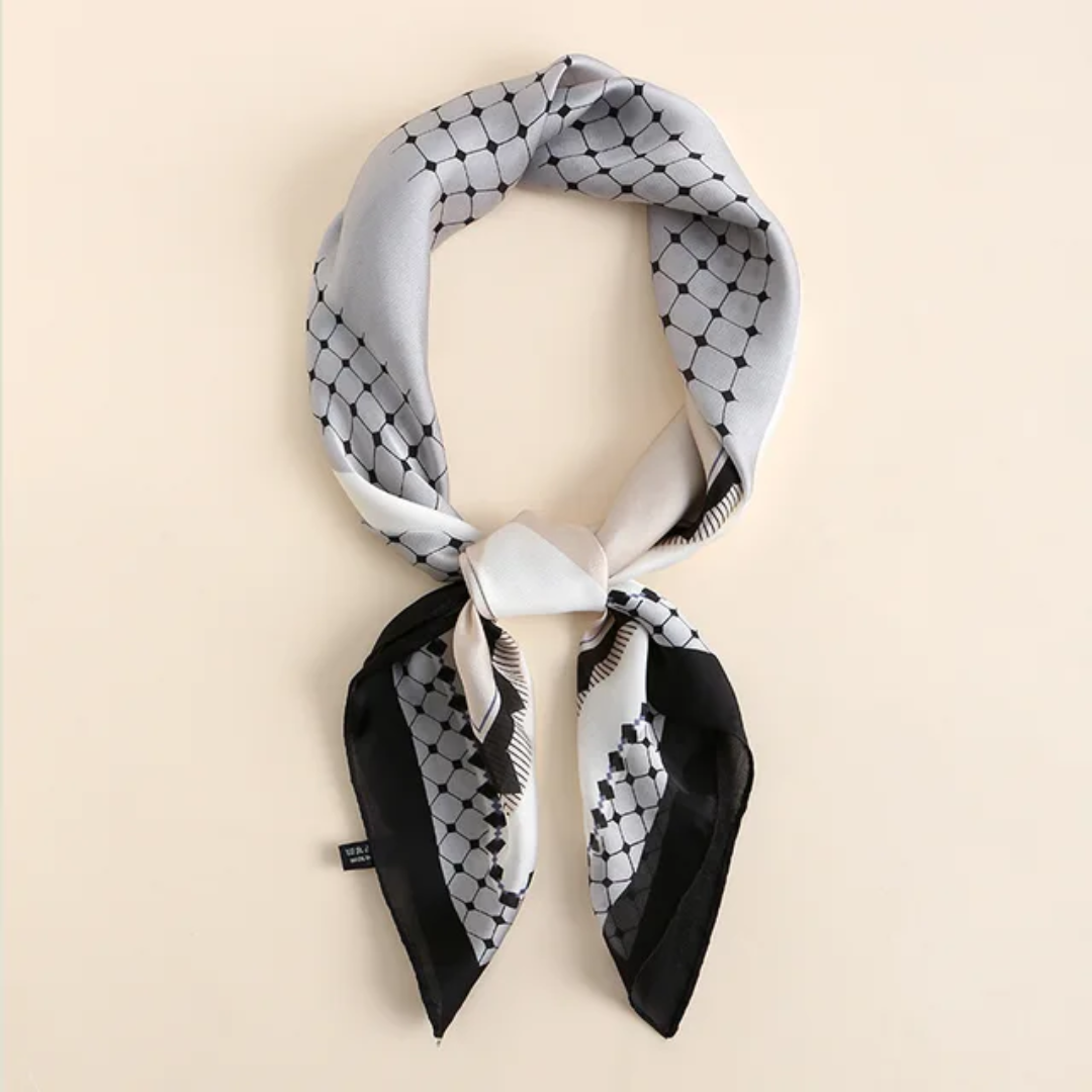 Canyon Classic Black Print Silk Square Scarves 70 CM