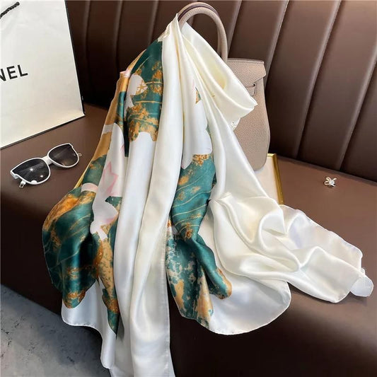 Pearl Jasmine Printed Silk Scarf