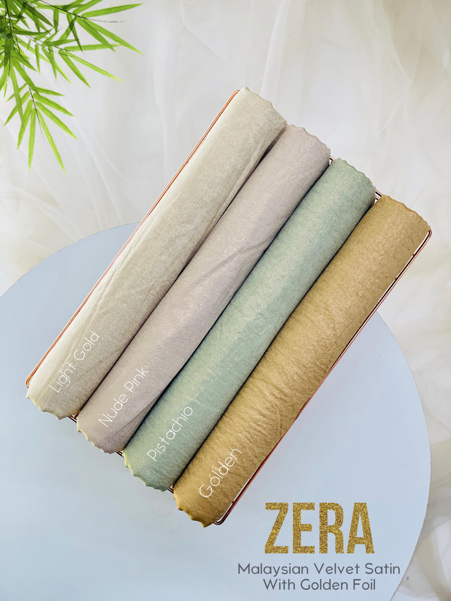 Zera Malaysian Velvet Satin with Gold Foil