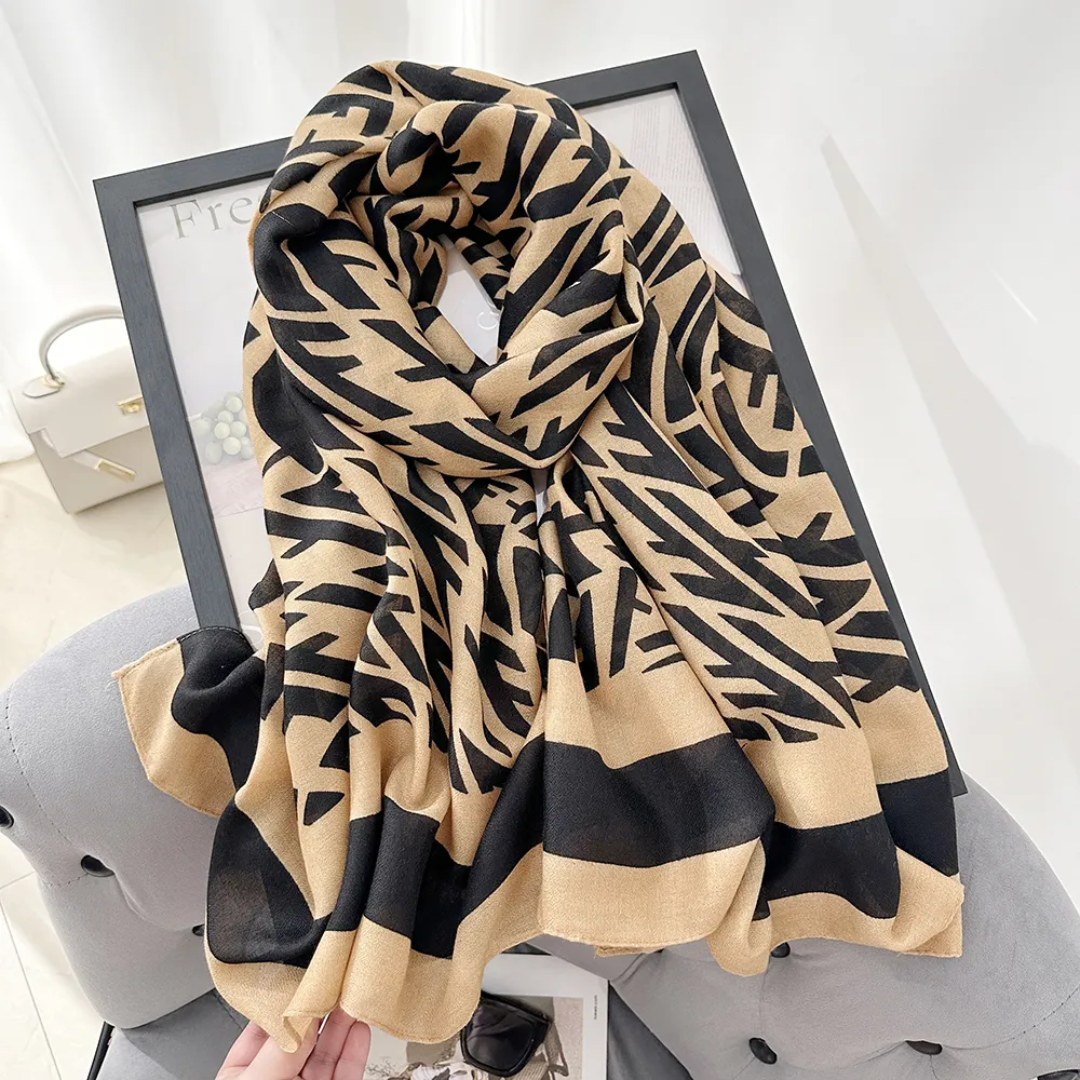 Black Cross F Viscose Scarf