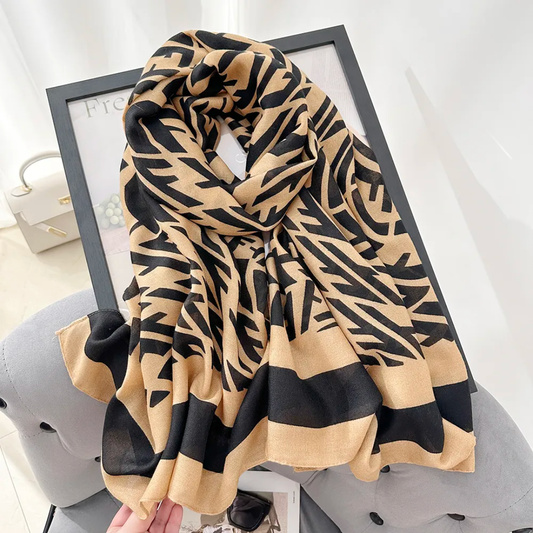 Black Cross F Viscose Scarf