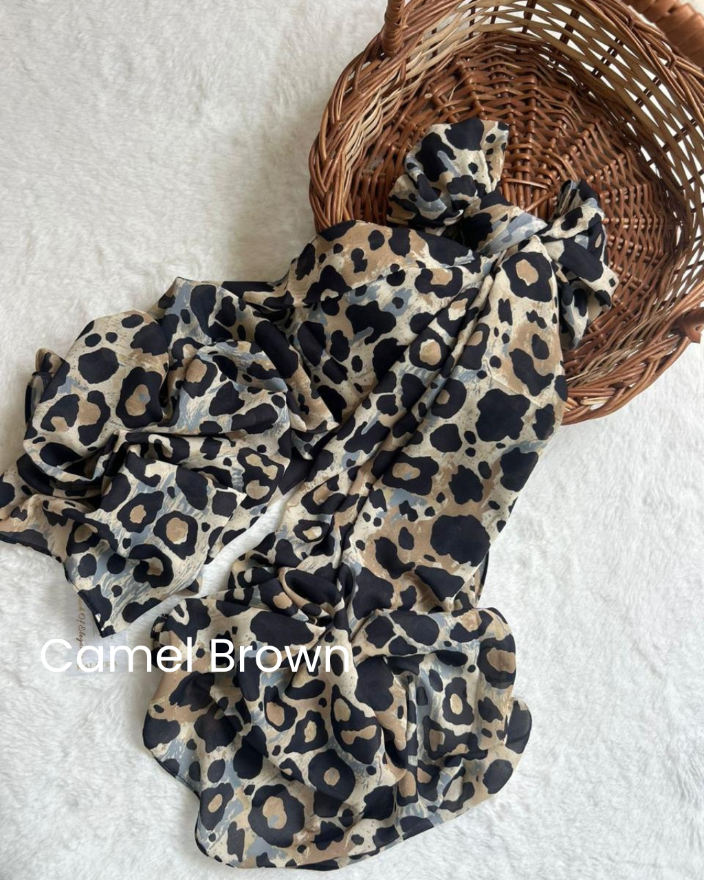 Zera Leopard Printed Heavy Chiffon Hijab