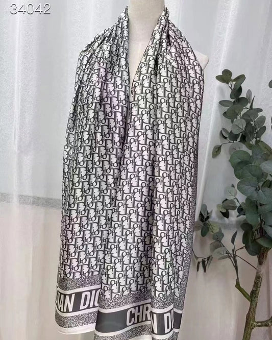 Silver Brand Printed DC Silk Scarf