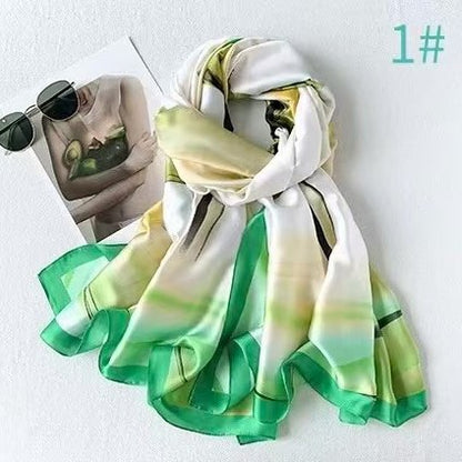 Big Tulip Winter Printed Silk Scarf