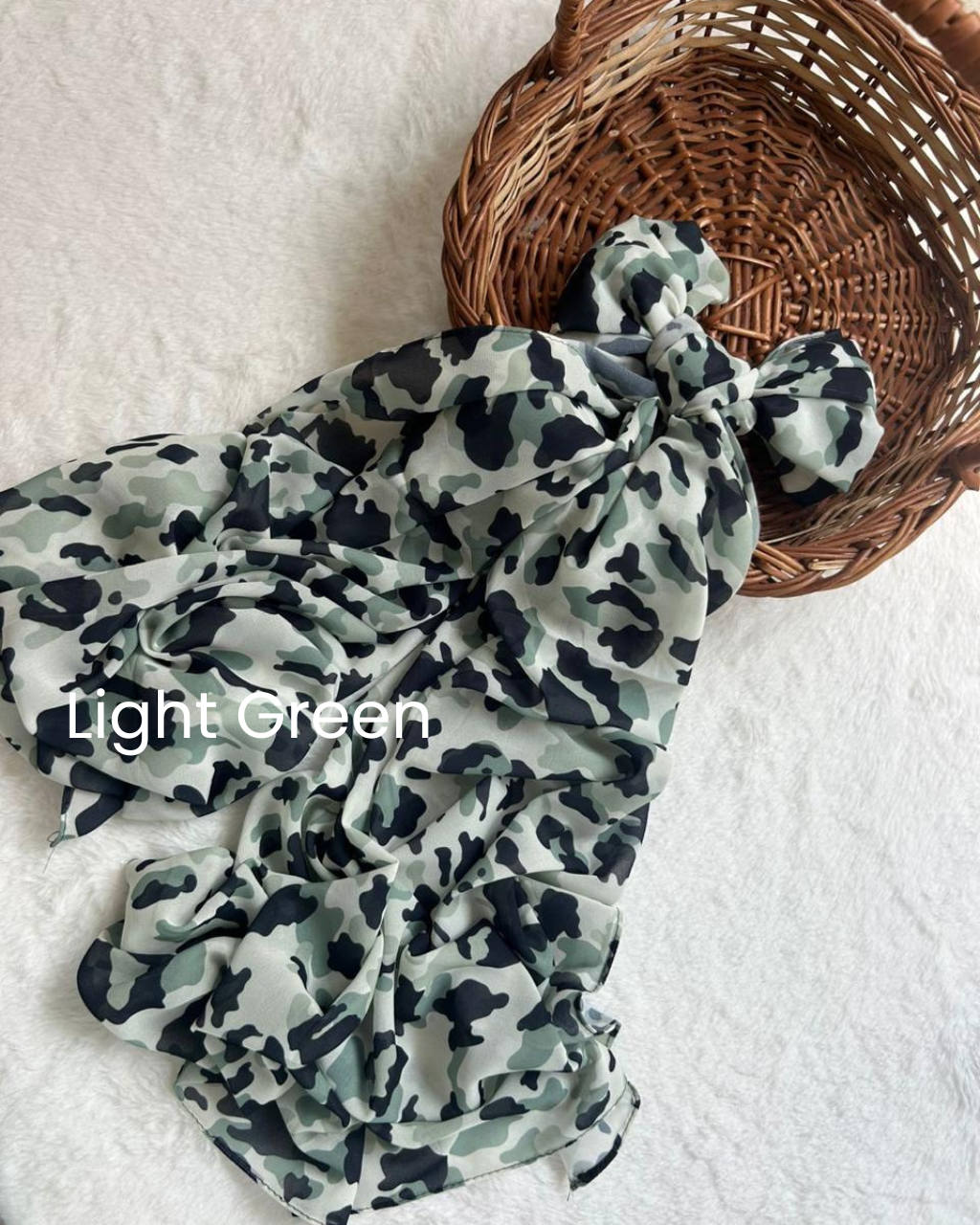 Zera Leopard Printed Heavy Chiffon Hijab