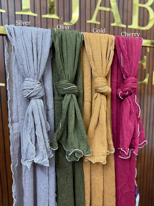 DSC Cotton Self Design with 4 side Pearl lace