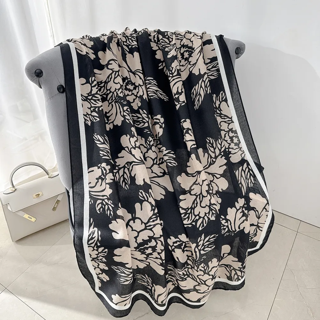 Black Coffee Pan Viscose Scarf