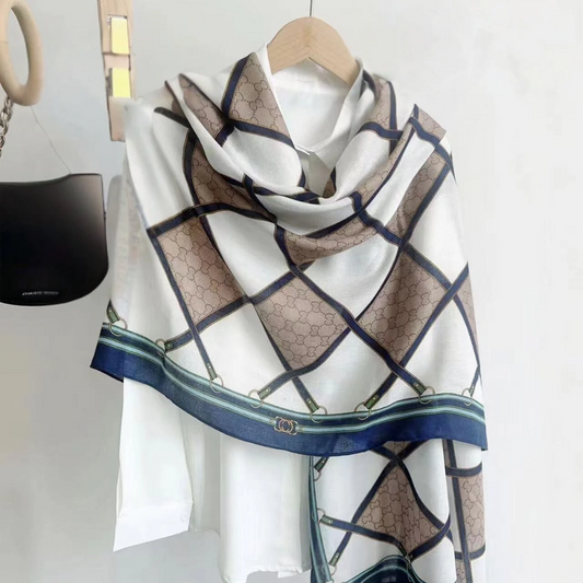 Geometric Grace Printed Viscose Scarf