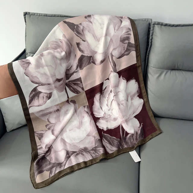 Wine Florals Printed Viscose Scarf