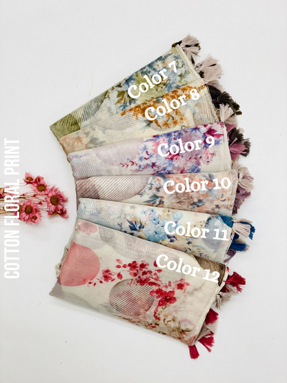 R & S Cotton Floral Print Hijabs 2