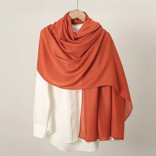 Tangerine Premium Plain Viscose Cotton Scarves