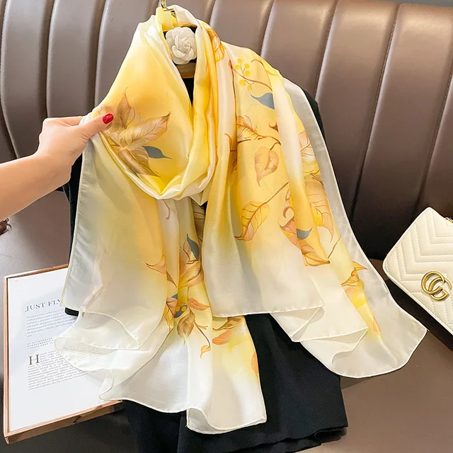 Spring Summer Printed Silk Scarf