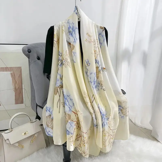 Flower Tree Printed Silk Scarf