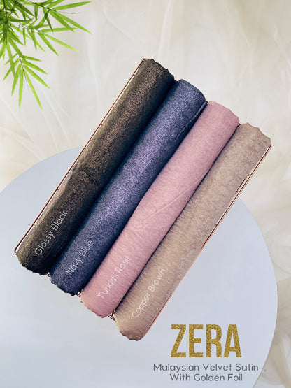 Zera Malaysian Velvet Satin with Gold Foil