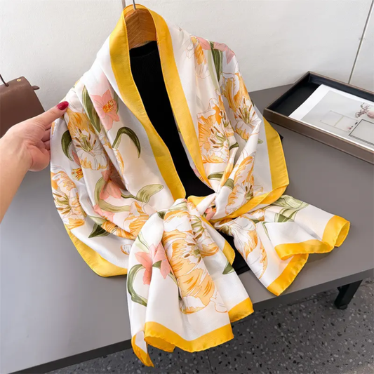 Mango Fleur Printed Silk Scarf