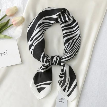 White Prairie Vintage Print Silk Square Scarves 70 CM