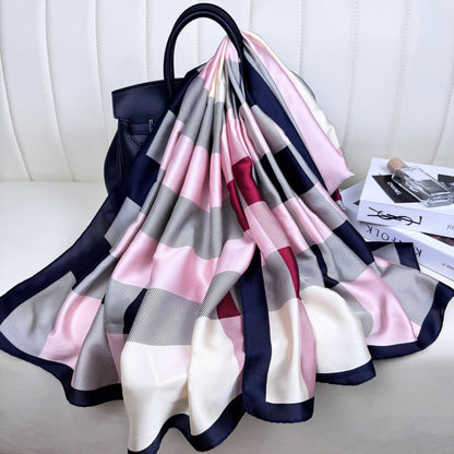 Pink BB Winter Printed Silk Scarf