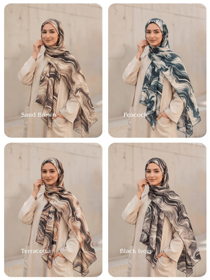 Wave Printed Cotton Hijabs