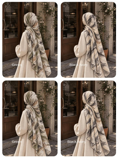 Marble Printed Cotton Hijabs