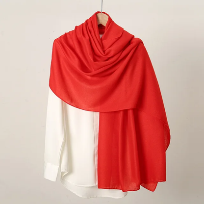 Cherry Red Premium Plain Viscose Cotton Scarves