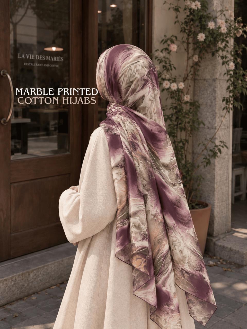 Marble Printed Cotton Hijabs