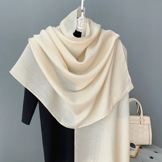 Milk White Premium Plain Viscose Cotton Scarves