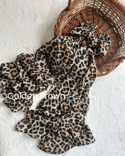 Zera Leopard Printed Heavy Chiffon Hijab