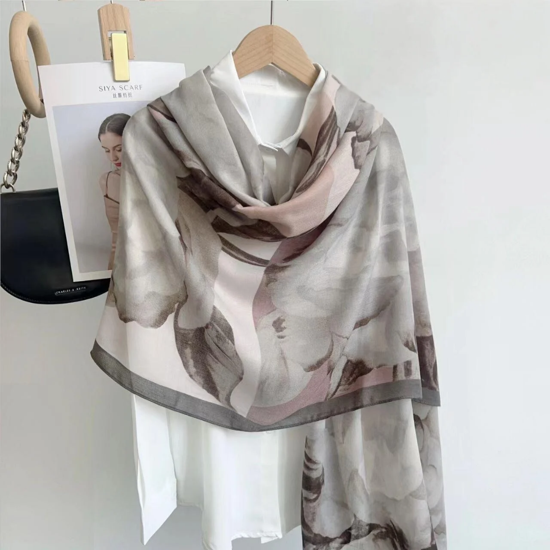 Rose Floral Bloom Printed Viscose Scarf