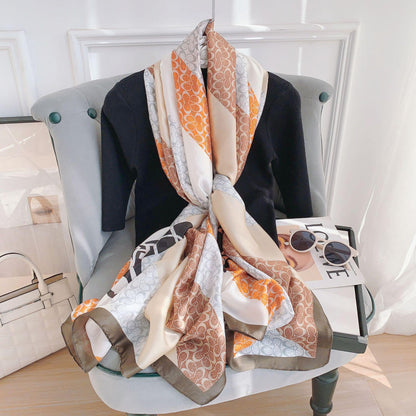 Coach Orange  Printed Silk Scarf Summer Edition 26'