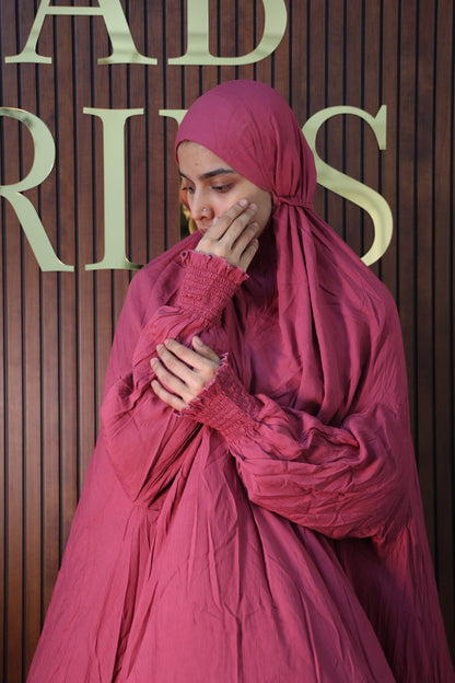 Punch Pink Prayer Makhana Hijab for Salah
