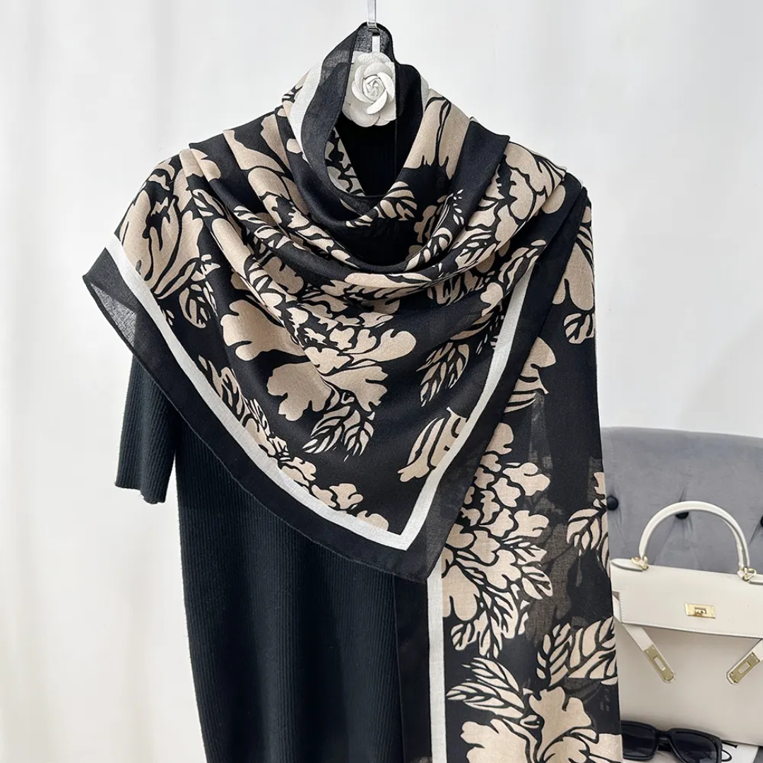 Black Coffee Pan Viscose Scarf