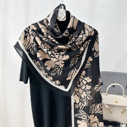 Black Coffee Pan Viscose Scarf