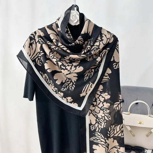Black Coffee Pan Viscose Scarf