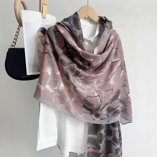 Pink Desert Dunes Printed Viscose Scarf