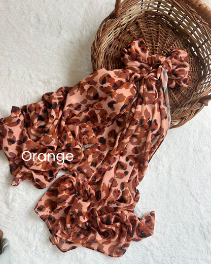 Zera Leopard Printed Heavy Chiffon Hijab