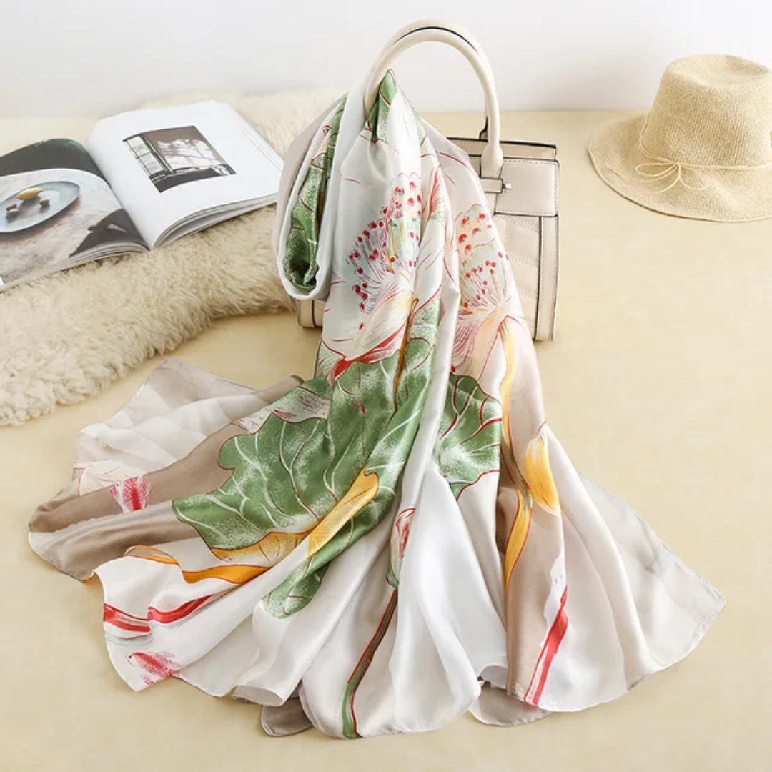 Sea Fish Brand Printed Silk Scarf