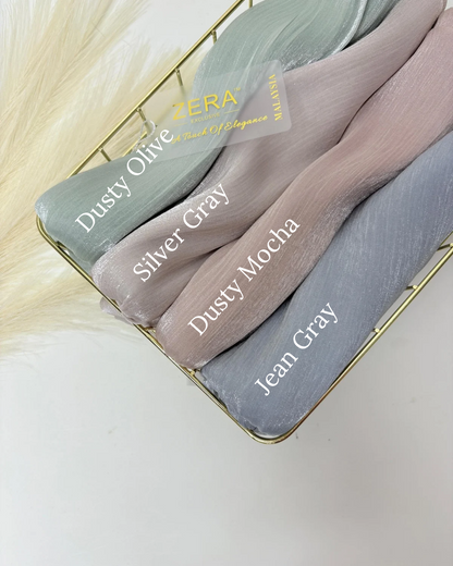 Zera Organza Shimmer Hijabs 2 Meter