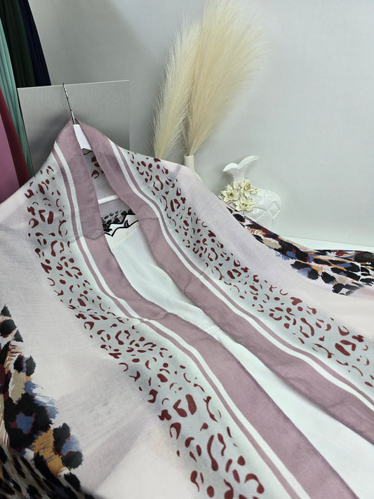 Dusty Pink Printed Viscose Scarf