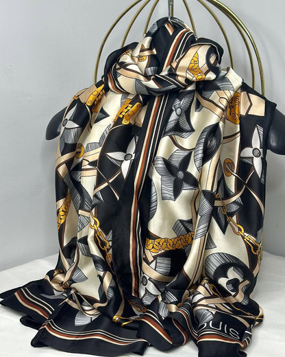 Branded Print VL Silk Scarf
