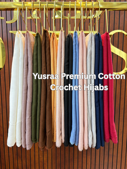 Yusraa Premium Cotton Crochet Hijabs